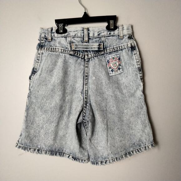 Vintage Palmettos Shorts Sz 10 High Rise Acid Wash Distressed Pleated Denim - Picture 4 of 9